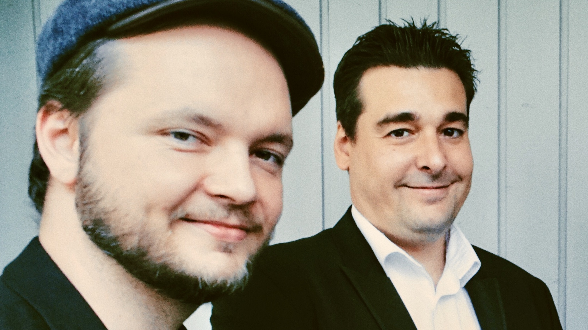 Kleos Bank mit den Filmemachern Dominik Utz und Martin Schwimmer